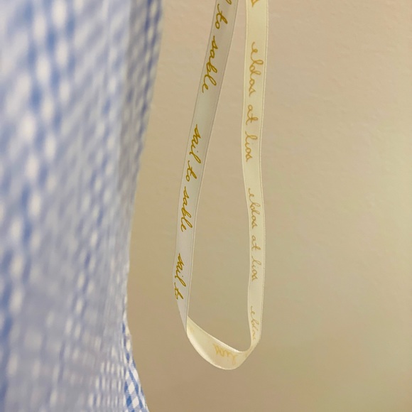 *NWT* Sail to Sable - Gingham Shirred Back Flutter Sleeve Top - Size M - Picture 7 of 7